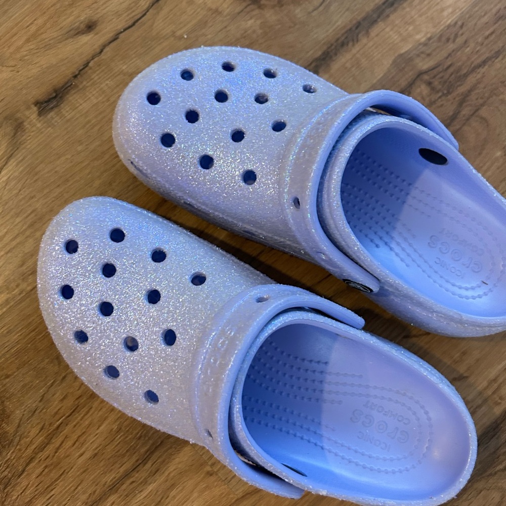 CROCS Platform Sparkly Water Shoes - Light Purple